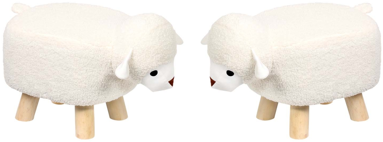 2er Set Kinderhocker - Schaf, cremeweiß Bild 1