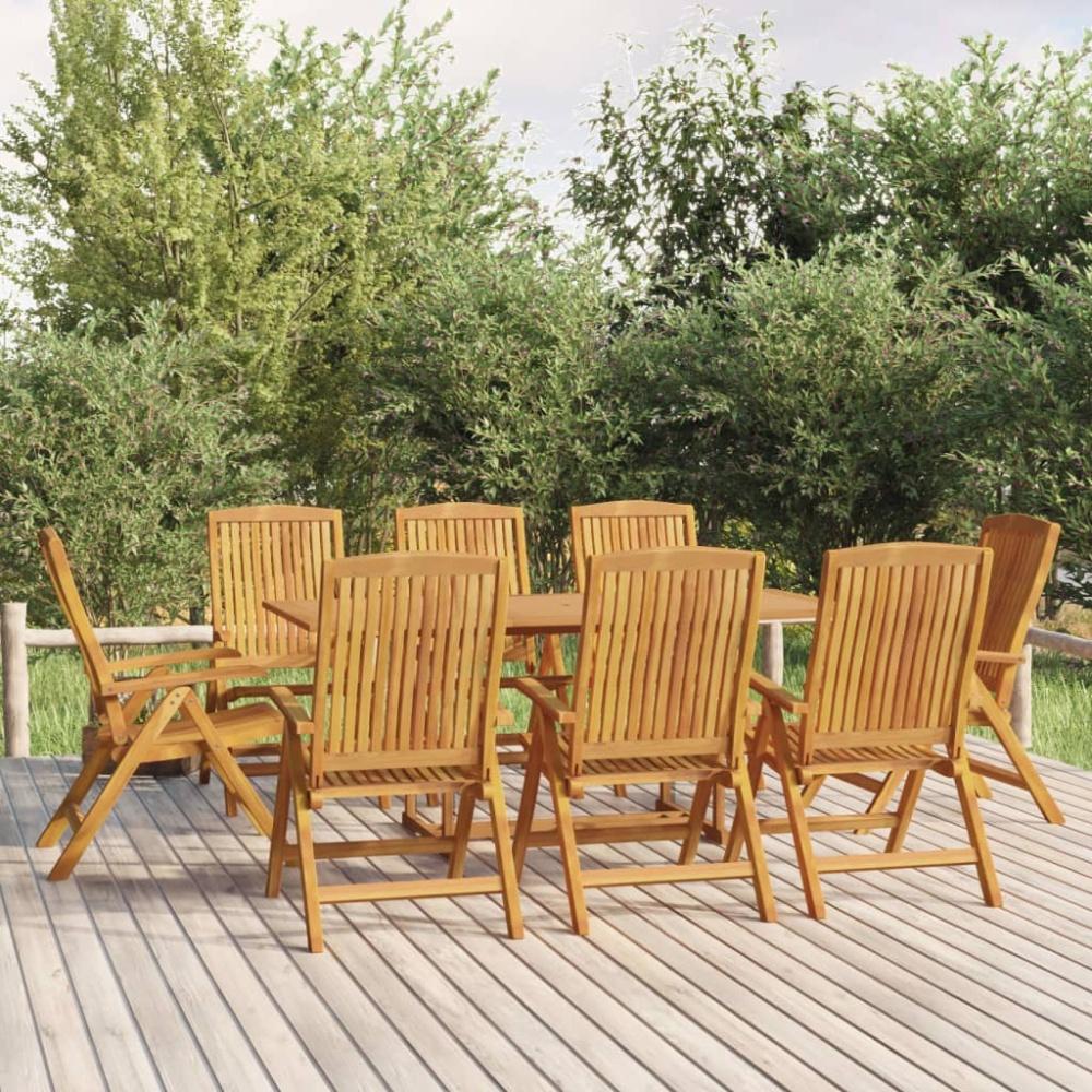 vidaXL Gartenstühle 8 Stk. Verstellbar Massivholz Teak 3154925 Bild 1