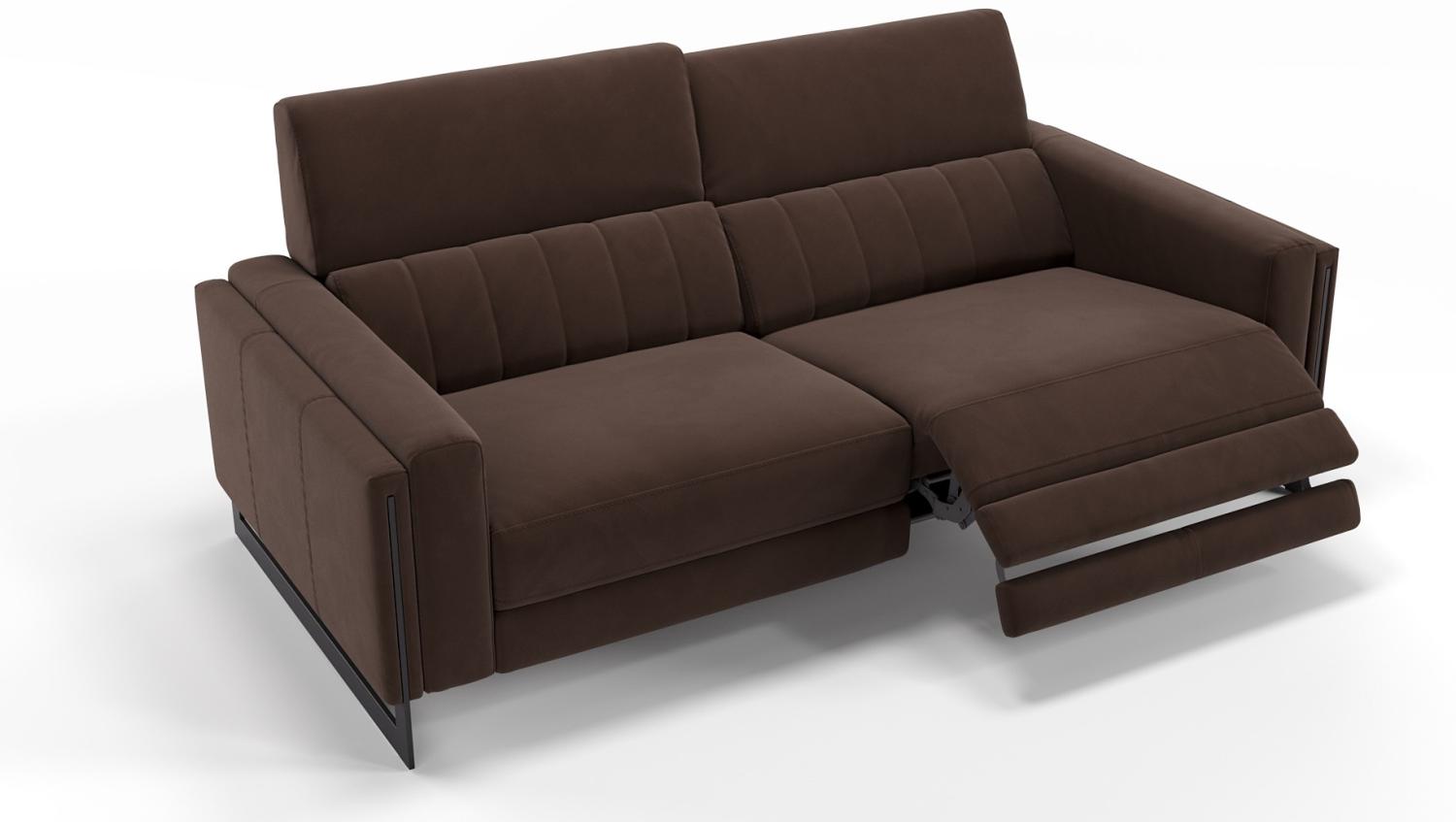 Sofanella 2-Sitzer MARA Stoffsofa Stoffcouch Designercouch in Dunkelbraun Bild 1