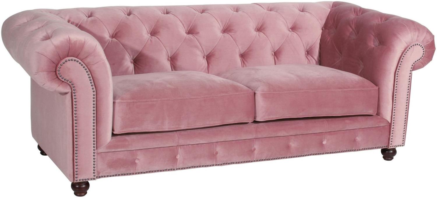 Sofa 2,5-Sitzer Kathe Bezug Samtvelours Buche nussbaum dunkel / rosé 22478 Bild 1