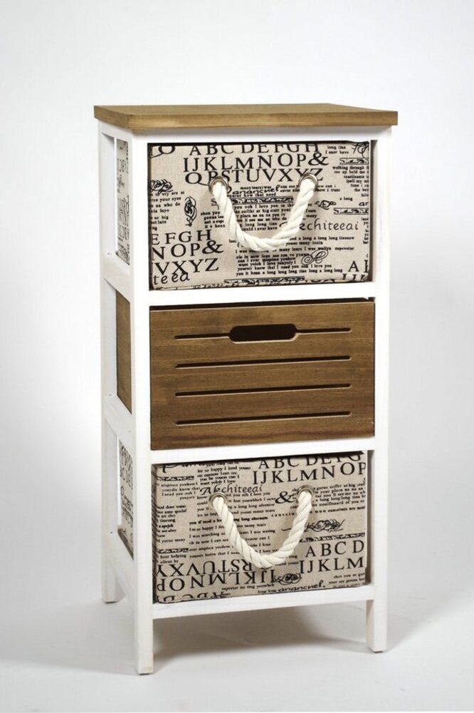 Kobolo Kommode Holzregal Regal mit 3 Schubfächern 64 cm Bild 1