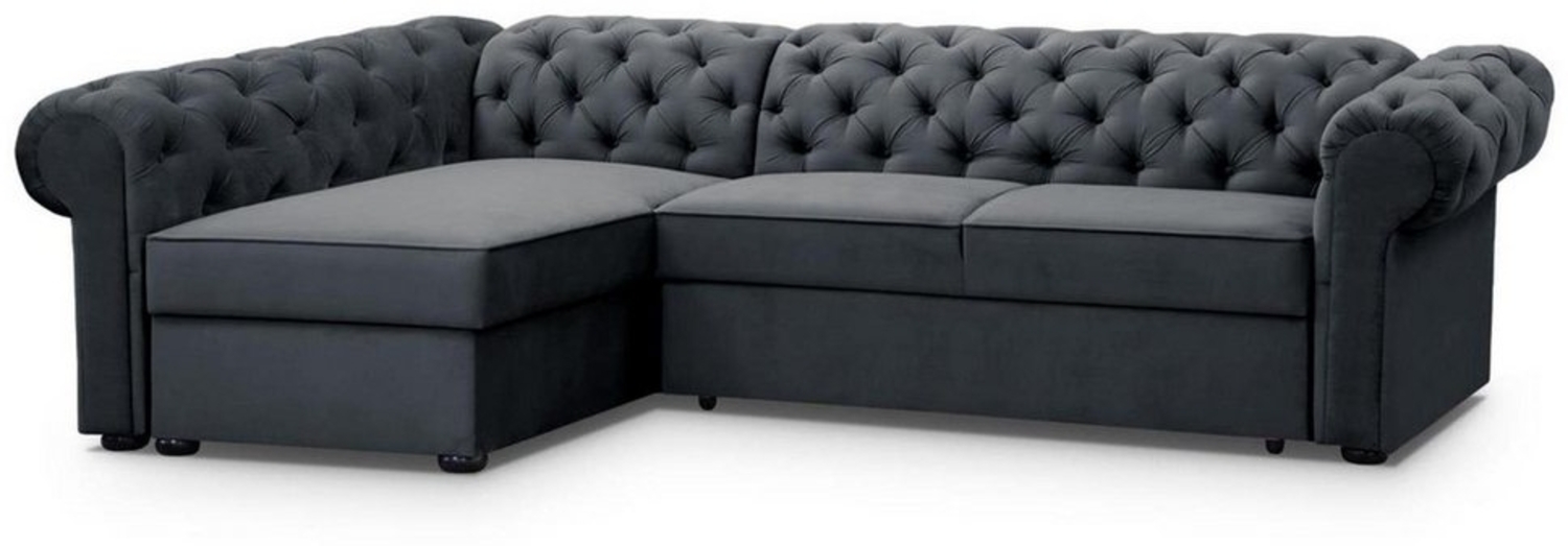 Beautysofa Polsterecke Chester L, L-Form Ecksofa aus Velour, Ottomane rechts oder links montierbar Bild 1