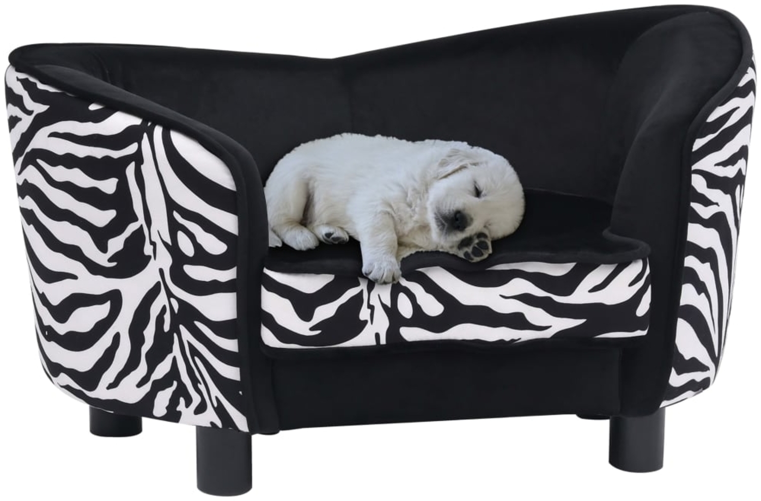 vidaXL Hundesofa Schwarz 68x38x38 cm Plüsch 170962 Bild 1