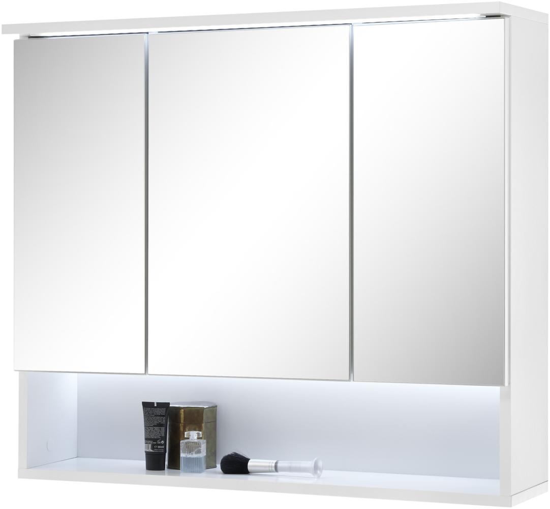 Spiegelschrank >Bella< in Weiß - 80x70x21cm (BxHxT) Bild 1