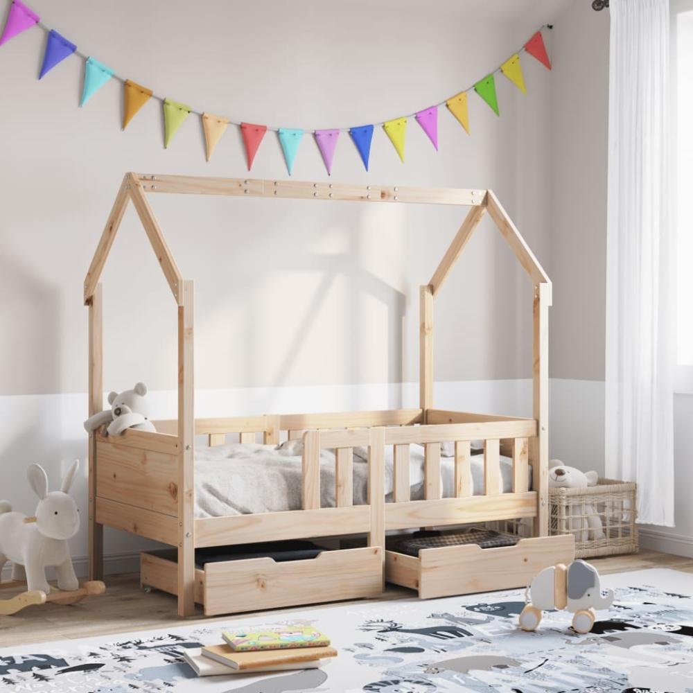 vidaXL Kinderbett mit Schubladen 70x140 cm Massivholz Kiefer 3302044 Bild 1