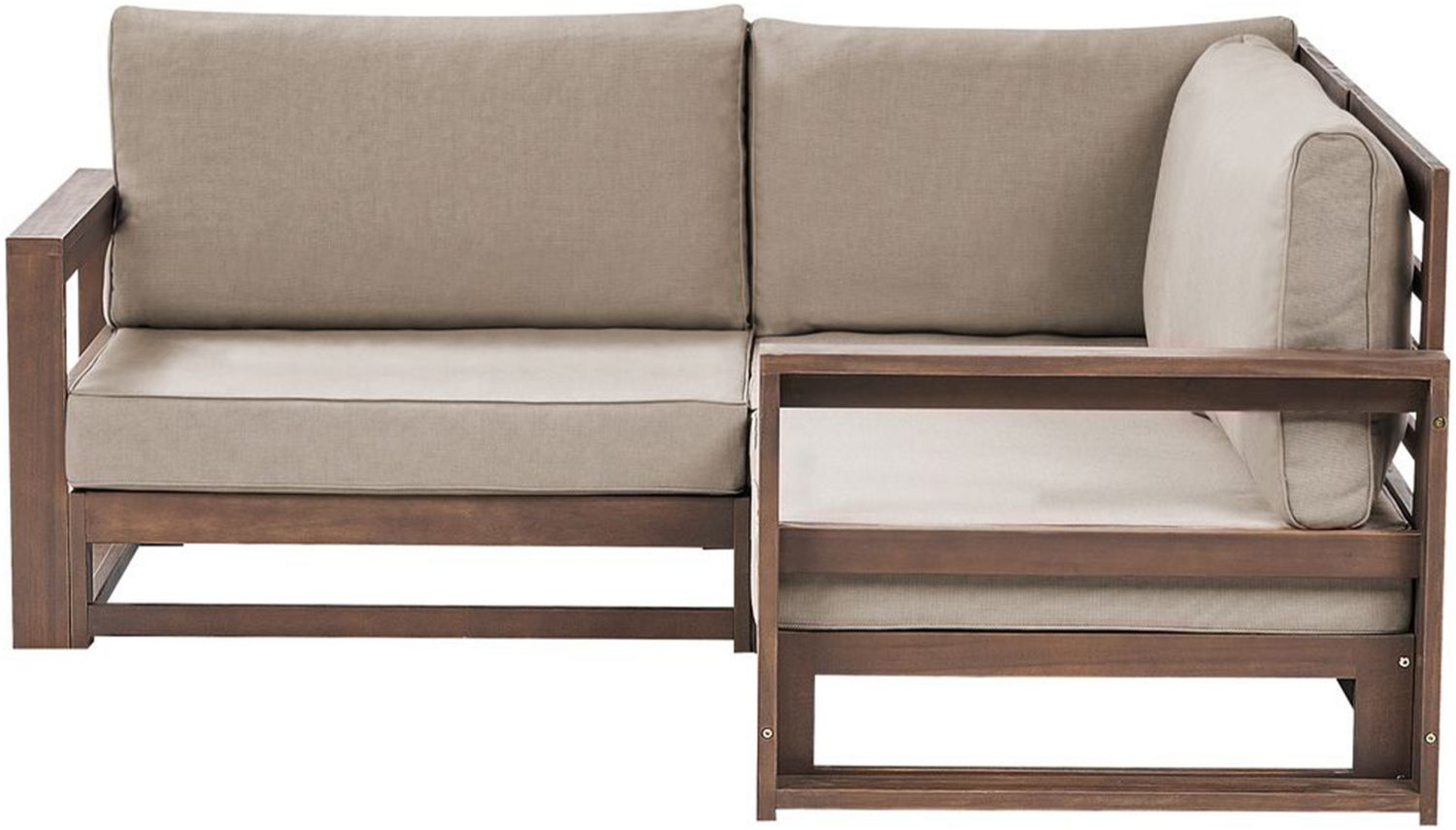 Ecksofa TIMOR Zertifiziertes Akazienholz Dunkler Holzfarbton Bild 1