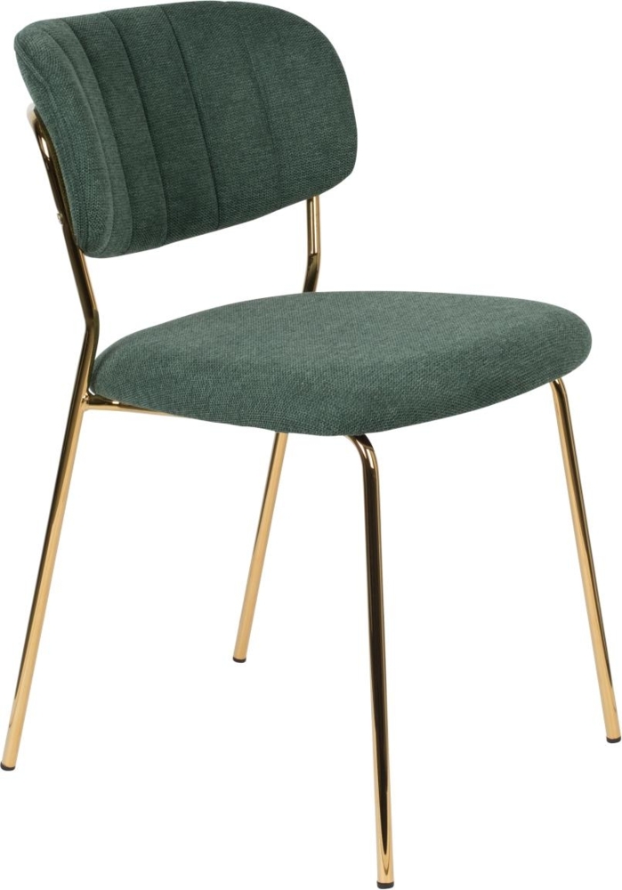 Stuhl Esszimmerstuhl Polsterstuhl JOLIEN GOLD/DARK GREEN Bild 1