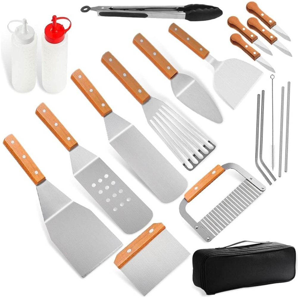 20-tlg Profi Grillzubehör Set Edelstahl Grillspachtel mit Tasche Grill Geschenke Bild 1