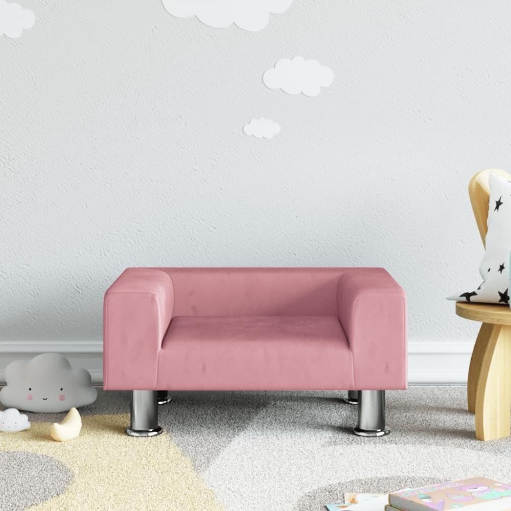 vidaXL Kindersofa Rosa 50x40x26,5 cm Samt 3196339 Bild 1