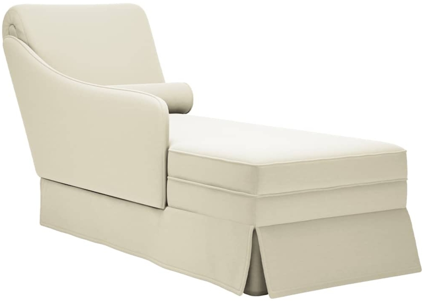 vidaXL Chaiselongue mit Nackenrolle und Rechter Armlehne Creme Samt 4009789 Bild 1