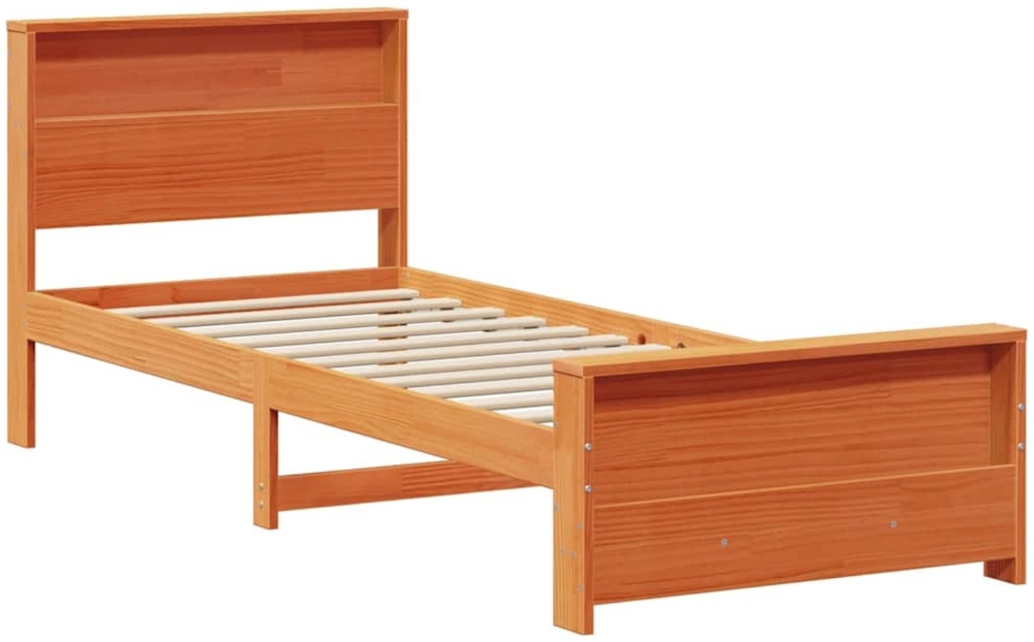 vidaXL Bettrahmen mit Kopfteil Wachsbraun 80 x 200 cm Holzwerkstoff 877238 Bild 1