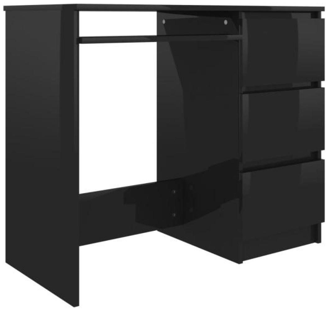 vidaXL Schreibtisch Hochglanz-Schwarz 90 x 45 x 76 cm Spanplatte Bild 1