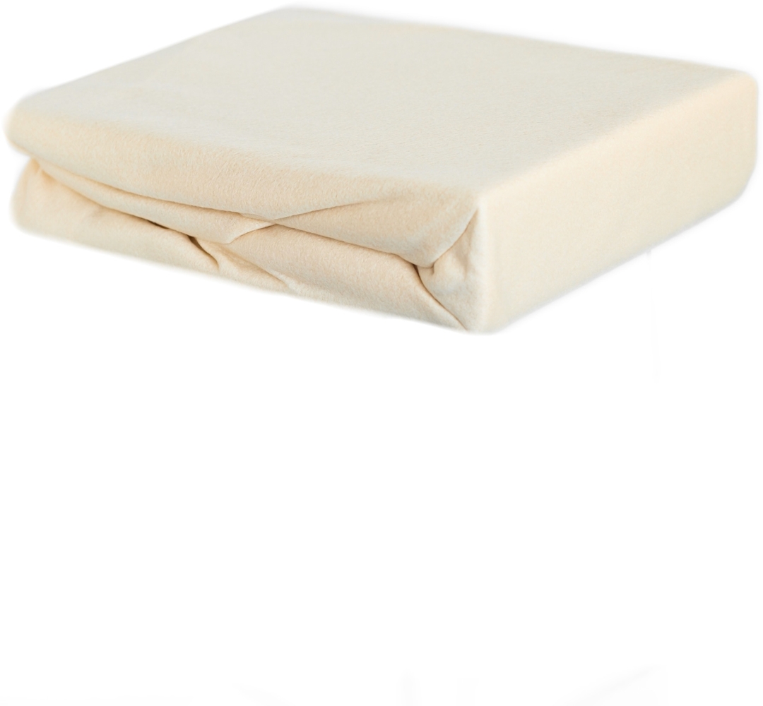 Thermofleece Spannbettlaken 120-130 x 200 cm + 30 cm mit Rundumgummizug - 125 gsm Beige Bild 1