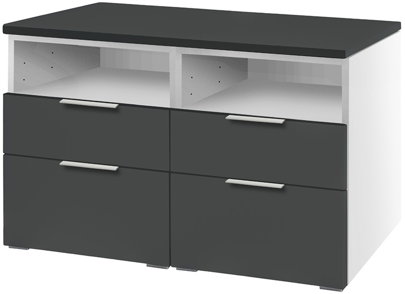 Hasena Kommode Dowio weiss Anthrazit zerlegt Bild 1