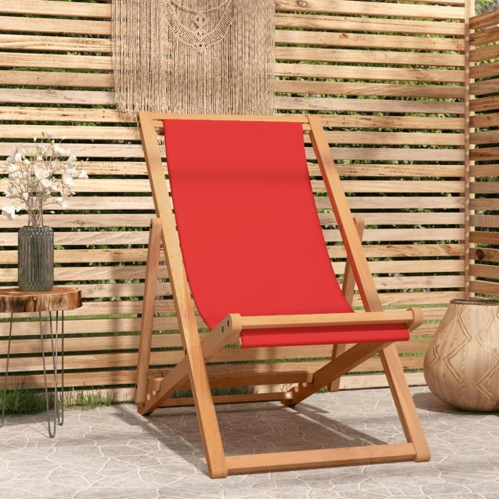 vidaXL Strandstuhl Klappbar Massivholz Teak Rot 47417 Bild 1