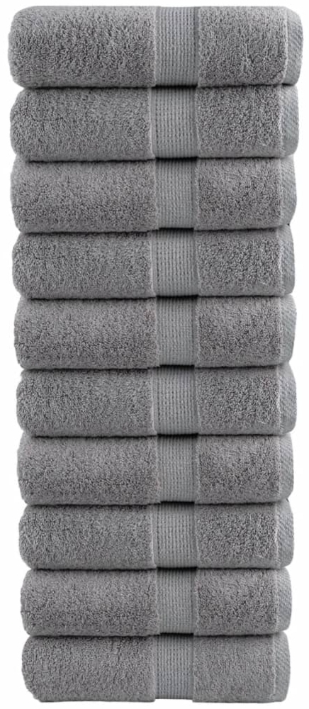 vidaXL Premium-Gästetücher SOLUND 10 Stk. Grau 30x50 cm 600 g/m² 137304 Bild 1