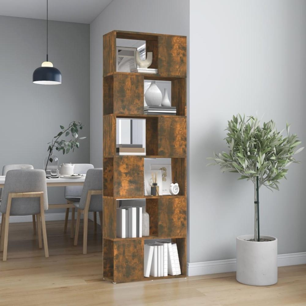 vidaXL Bücherregal/Raumteiler Räuchereiche 60x24x186 cm 816032 Bild 1