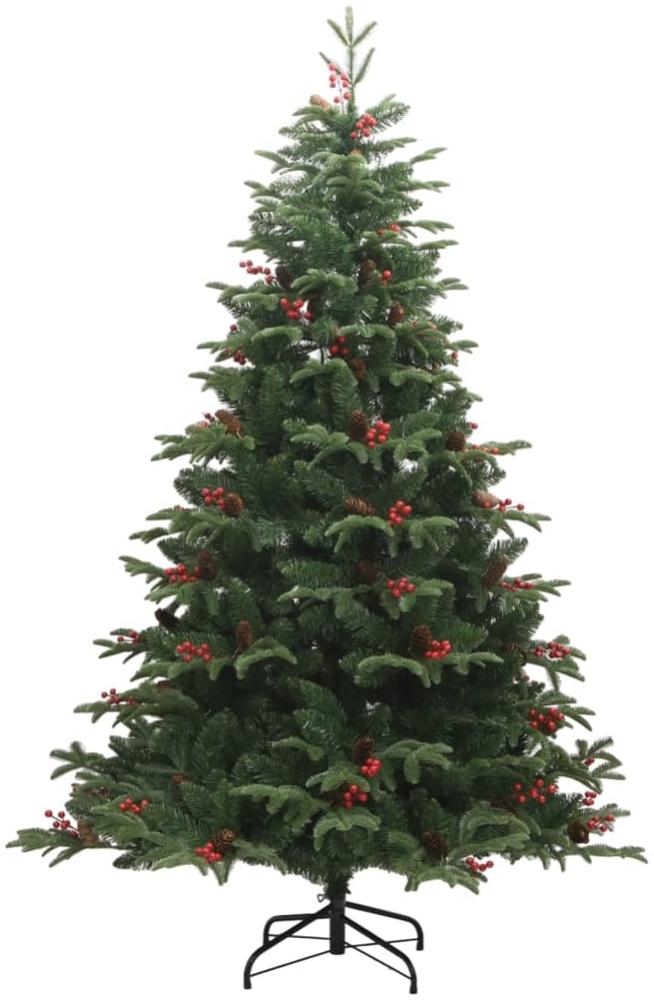 vidaXL Künstlicher Weihnachtsbaum Klappbar mit Zapfen & Beeren 210 cm 358377 Bild 1