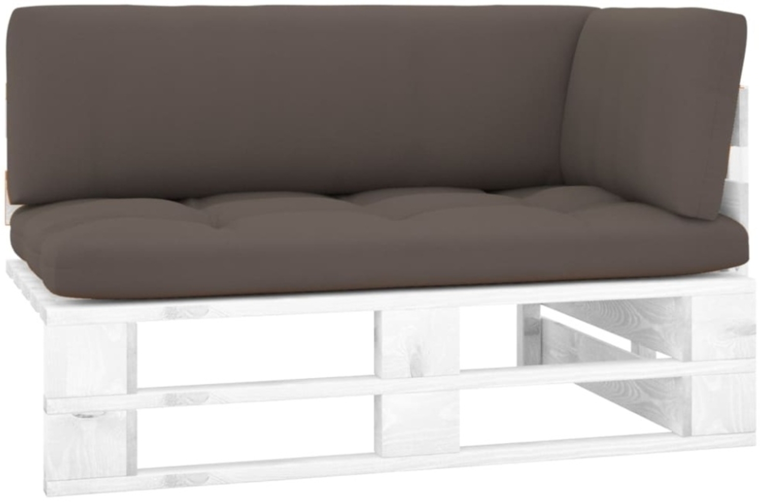 vidaXL Outdoor-Ecksofa Paletten Kiefernholz Imprägniert Weiß 3066573 Bild 1