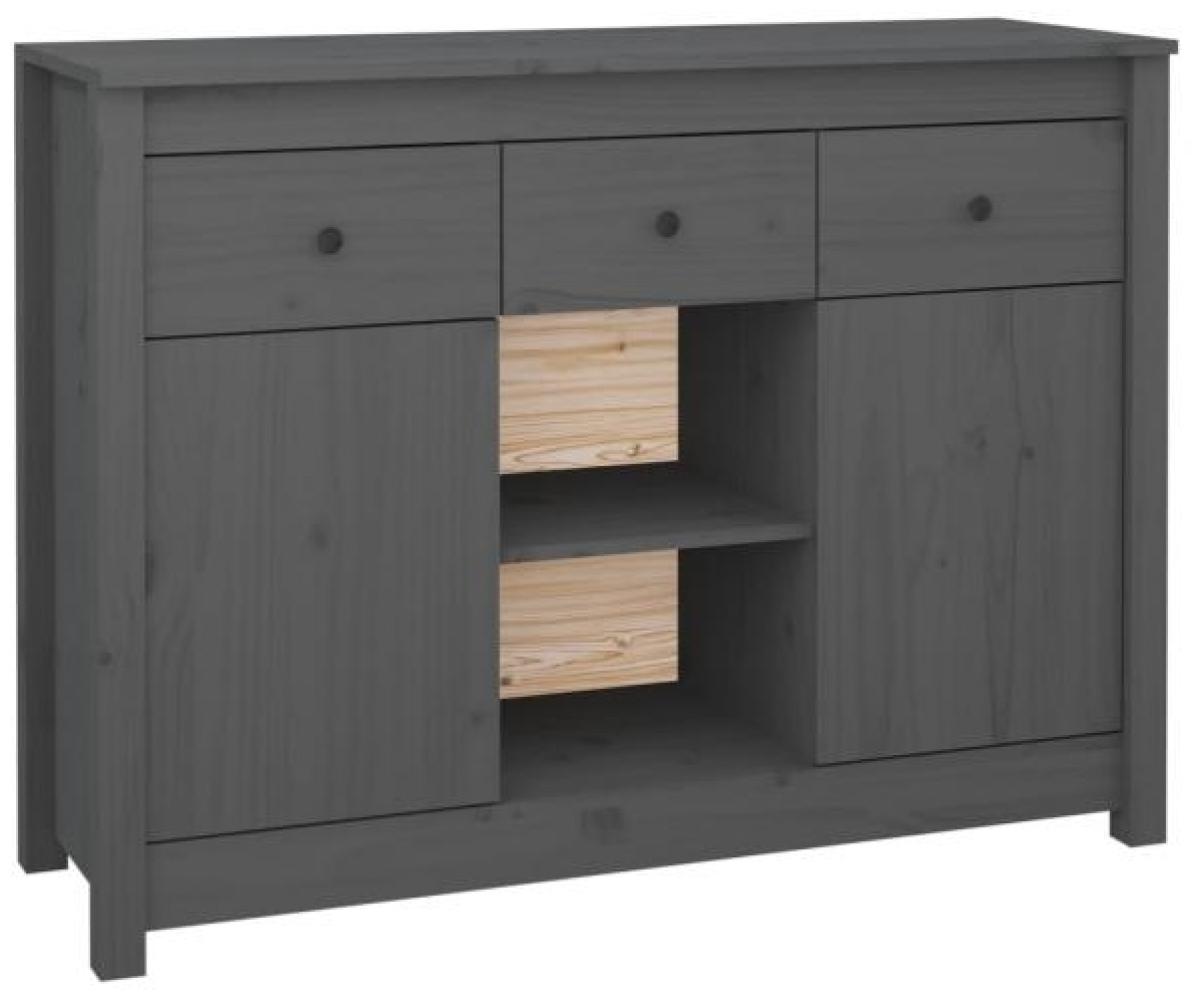 Sideboard Grau 100 x 35 x 74,5 cm Massivholz Kiefer Bild 1