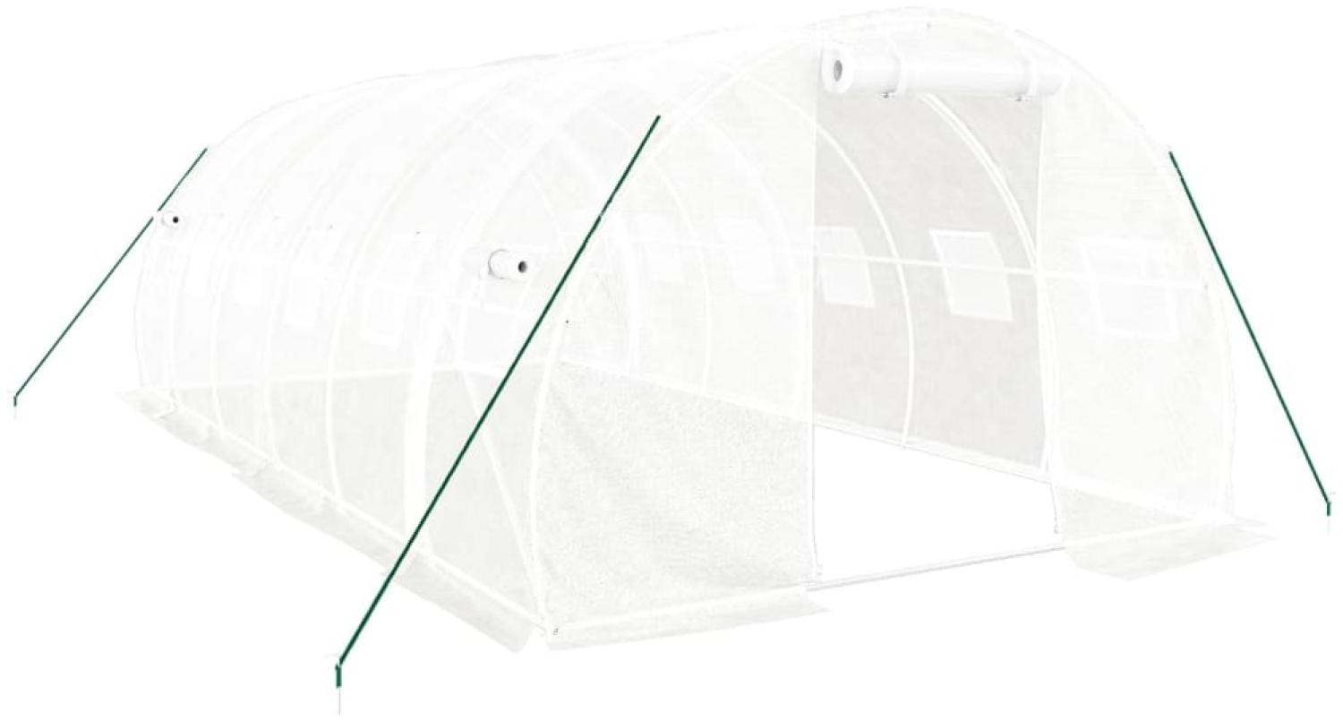 vidaXL Gewächshaus mit Stahlrahmen Weiß 18 m² 6x3x2 m 3188051 Bild 1