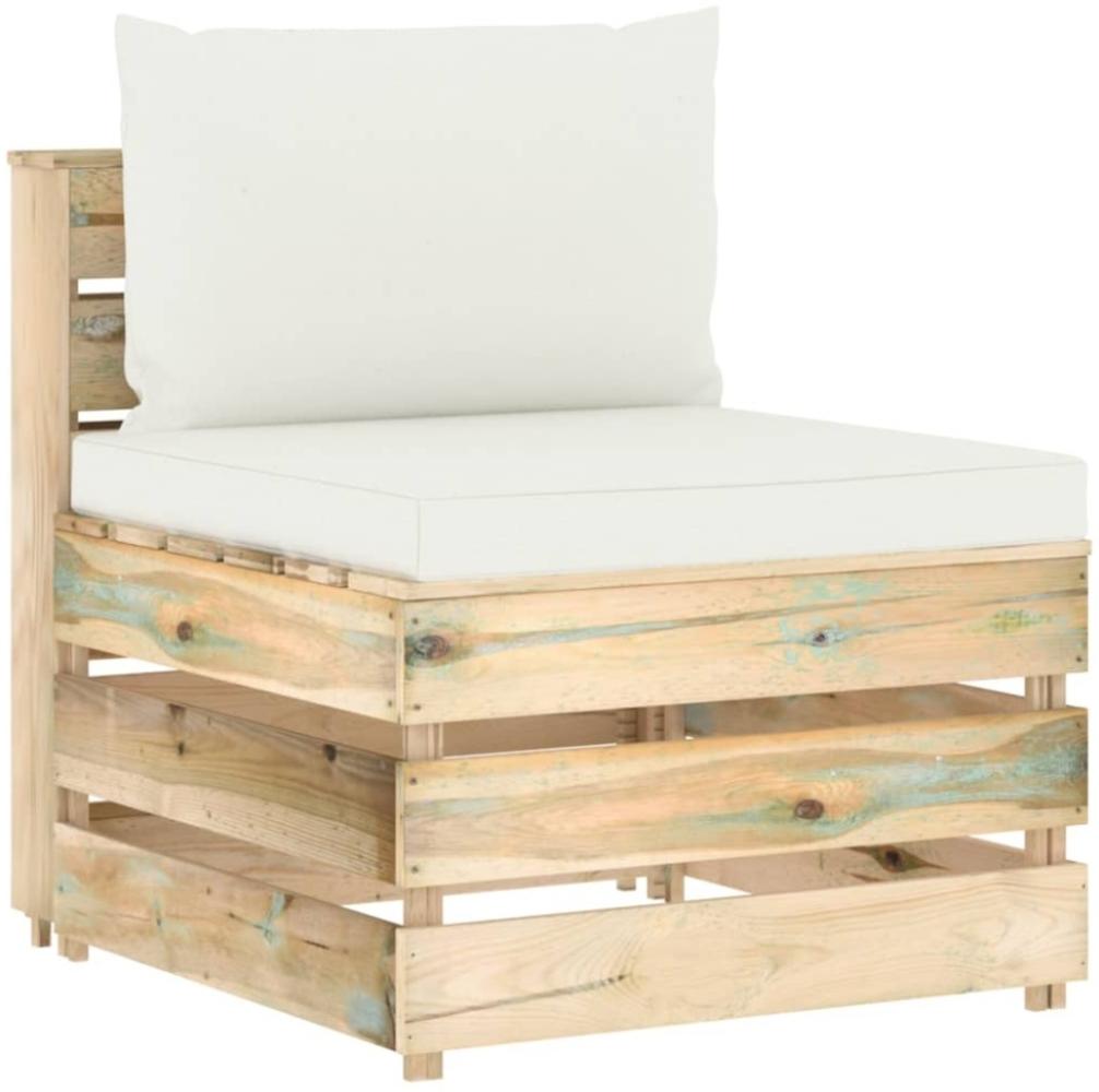 vidaXL Modulares Mittelsofa mit Kissen Grün Imprägniertes Holz 3074509 Bild 1