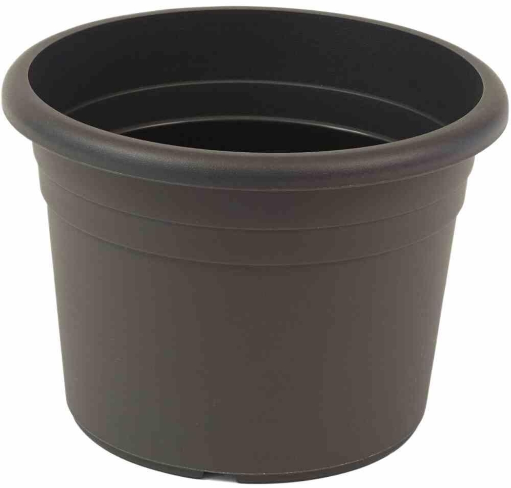 SIENA GARDEN Topf CILINDRO Ø 40 x 26 cm, anthrazit Rundes Kunststoffgefäß mit Bodenlöchern Bild 1