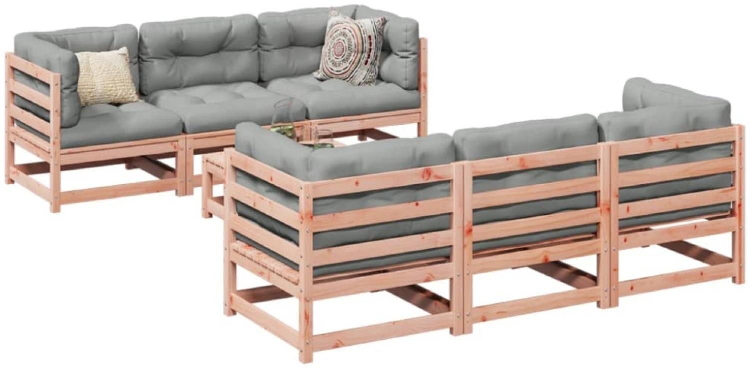 vidaXL 7-tlg. Garten-Sofagarnitur mit Kissen Massivholz Douglasie 3299303 Bild 1