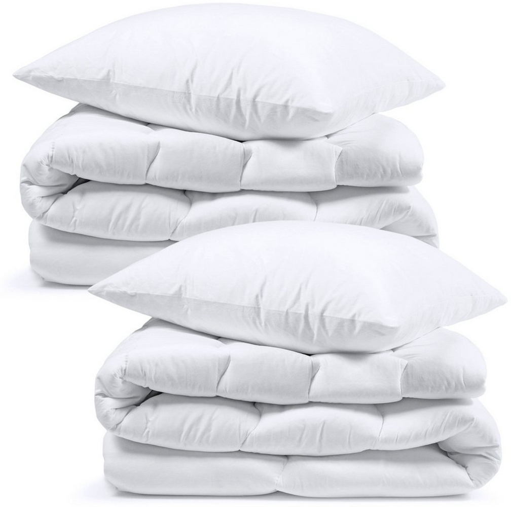 Amazinggirl Microfaserbettdecke Bettdecke 135x200 cm 2 Stück mit 2 Kissen 80x80 cm Ganzjahresdecke 2. Bild 1