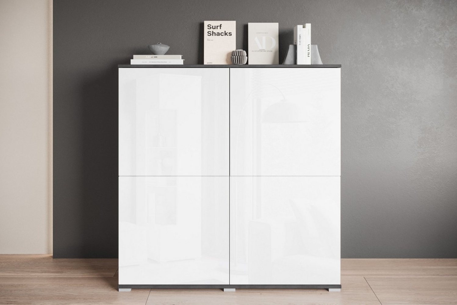 INOSIGN Highboard Kenia, moderne grifflose Hochkommode mit 4 Türen, Breite 120 cm (1 St), Push-to-Open-Fronten, höhenverstellbaren Einlegeböden Bild 1