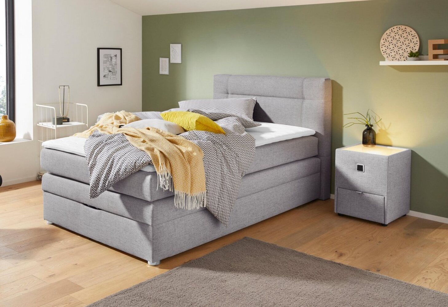 Jockenhöfer Gruppe Boxspringbett Carmen, mit Bettkasten und Topper, erhältlich in 120 & 140cm Breite Bild 1