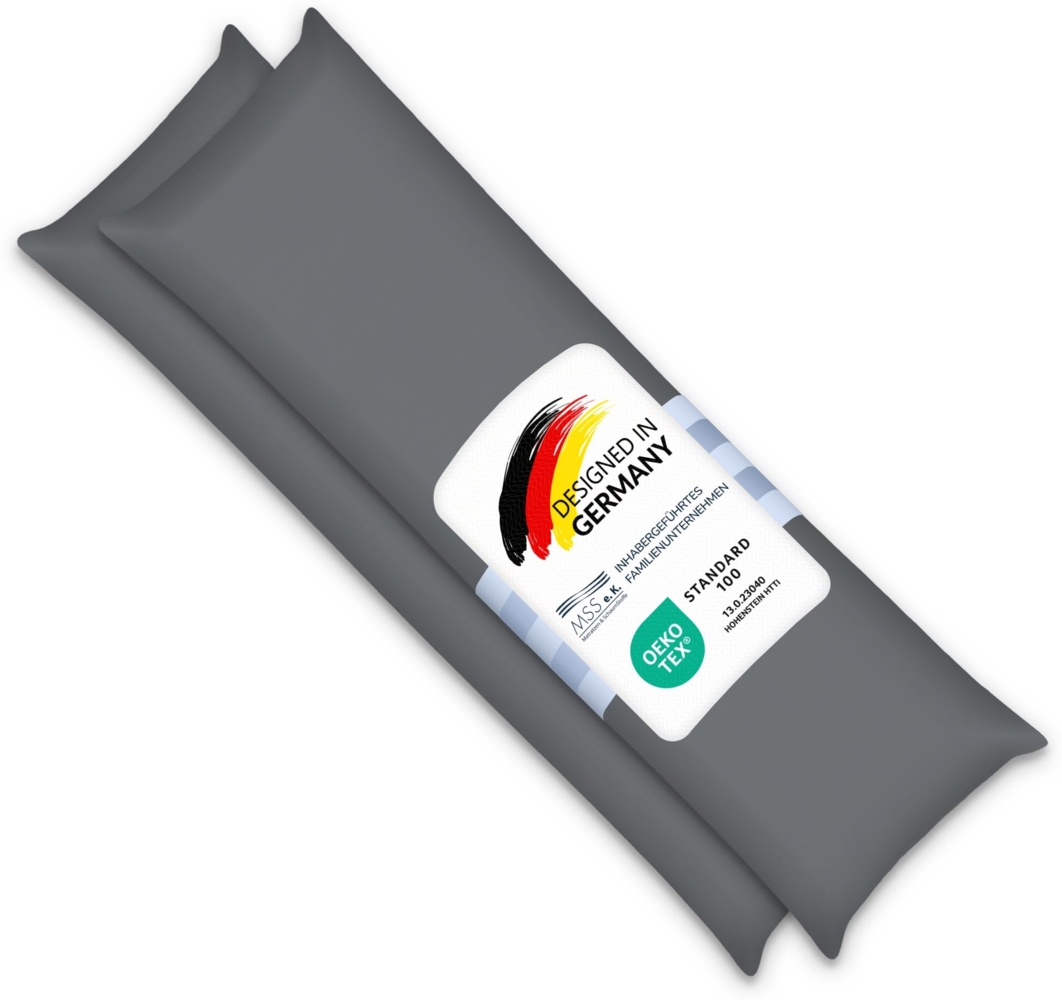 MSS Kissenbezug 2er Set - 145x40 cm - Anthrazit Bild 1