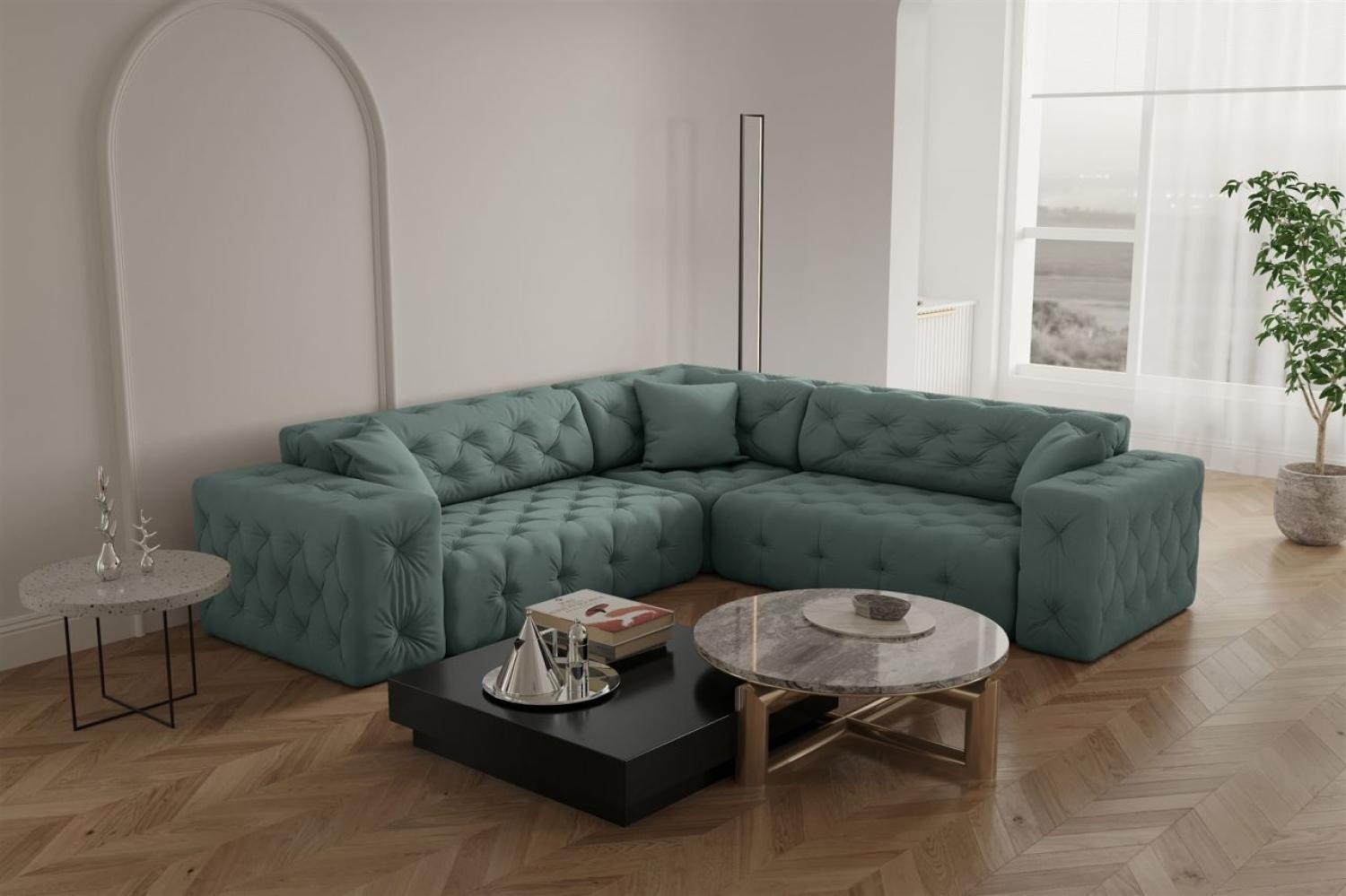 Ecksofa Designersofa CHANTAL in Stoff Opera Velvet Saphir Seite Universal Bild 1