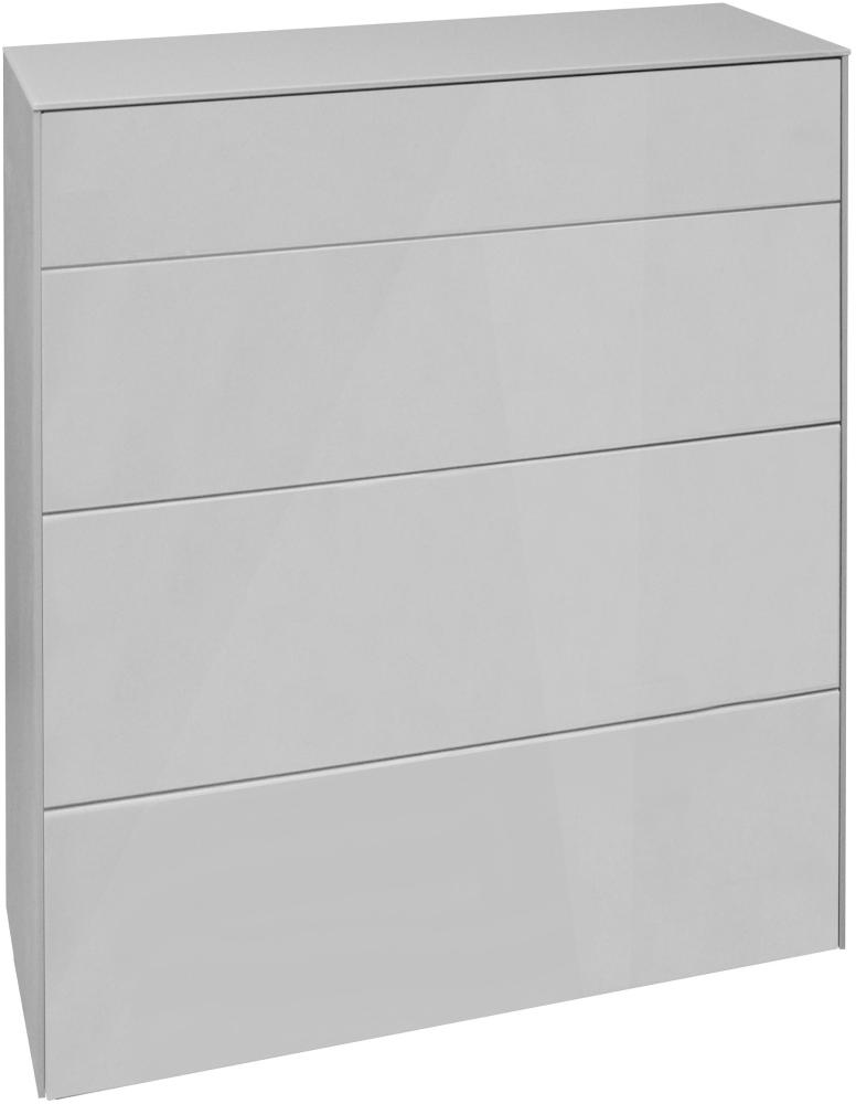 Kommode Elfi 82x42x89 Hochglanz Kreidegrau/Glas Kreidegrau 14797 Bild 1