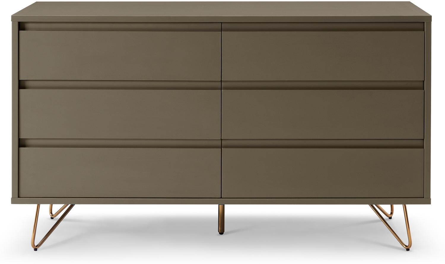 Kommode breit mit 6 Schubladen Sideboard Wohnzimmer Schrank Anrichte Bild 1