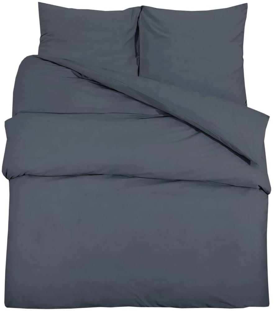 vidaXL Bettwäsche-Set Anthrazit 240x220 cm Baumwolle 136080 Bild 1