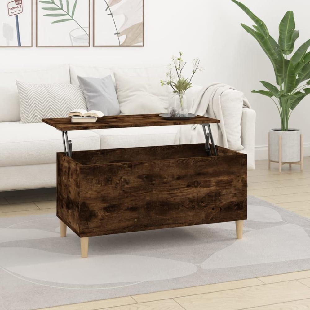 vidaXL Couchtisch Räuchereiche 90x44,5x45 cm Holzwerkstoff 819585 Bild 1