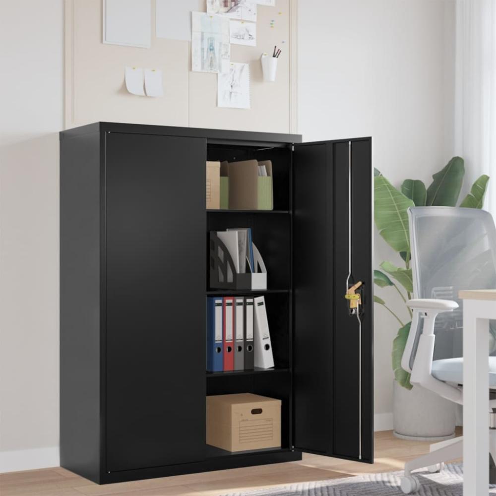 vidaXL Aktenschrank Schwarz 90x40x140 cm Stahl 339746 Bild 1