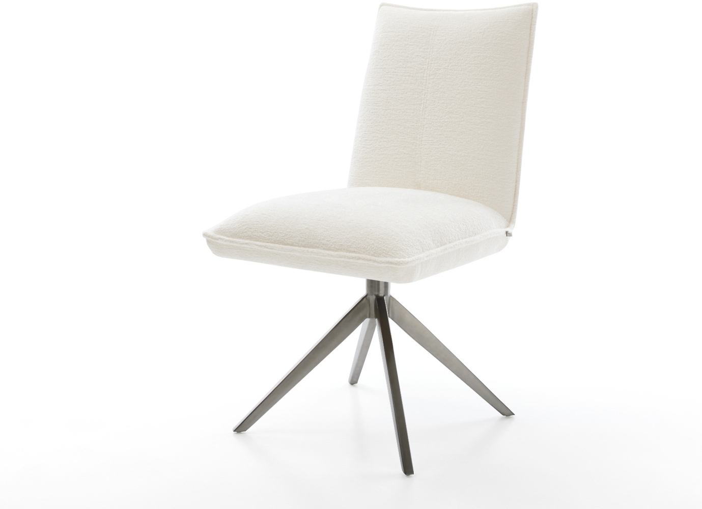 Drehstuhl Lelio-Flex Bouclé Soft Beige Kreuzgestell breit Graphit 360° drehbar Wippfunktion Taschenfederkern Bild 1