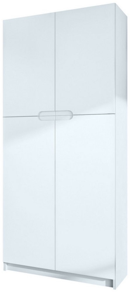 Vladon Aktenschrank Logan (Aktenschrank, mit 5 Fächern und 4 Türen) Weiß matt/Weiß matt (82 x 185 x 37 cm) Bild 1