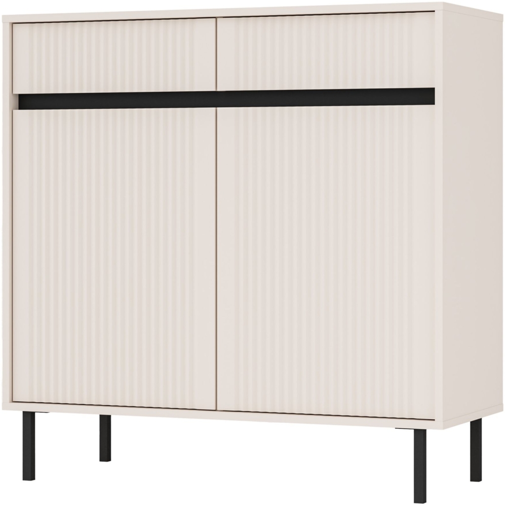 Selsey 'Osaka' Sideboard 2-türig mit 2 Schubladen, sandbeige, ca. 100 x 100 x 40 cm Bild 1