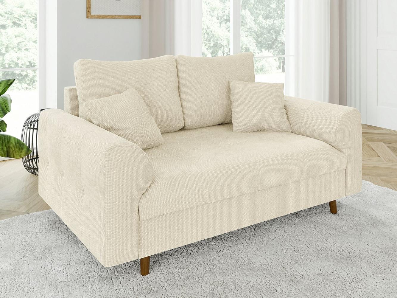 S-Style Möbel 2-Sitzer Sofa Kristian mit Braun Holzfüßen aus Chenille-Stoff, mit Wellenfederung Bild 1