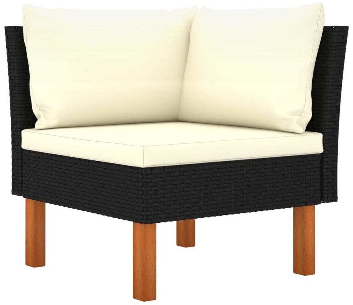 vidaXL Ecksofa Poly Rattan und Eukalyptus Massivholz 315763 Bild 1