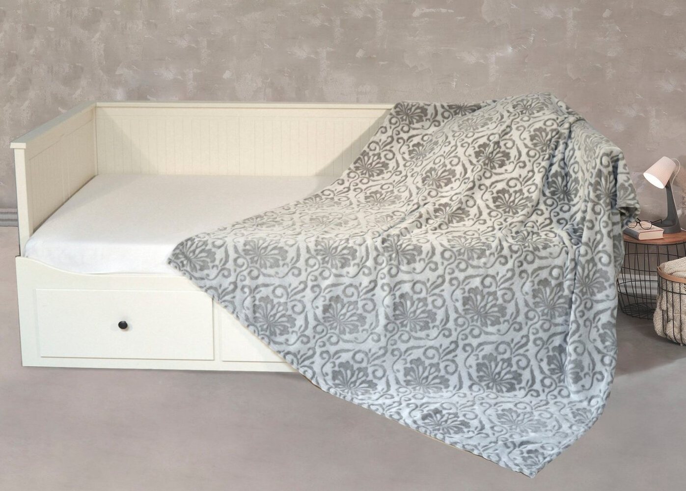 Wohndecke Kaschmirtouch Ornamente, KiNZLER, mit Hoch-Tief Effekt, Kuscheldecke, 150x200 cm Bild 1