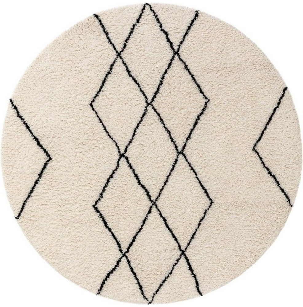 benuta Wollteppich Berber, rund, Höhe: 31 mm, 100% Wolle, handgetuftet, Berber, Natural Living, Wohnzimmer Bild 1