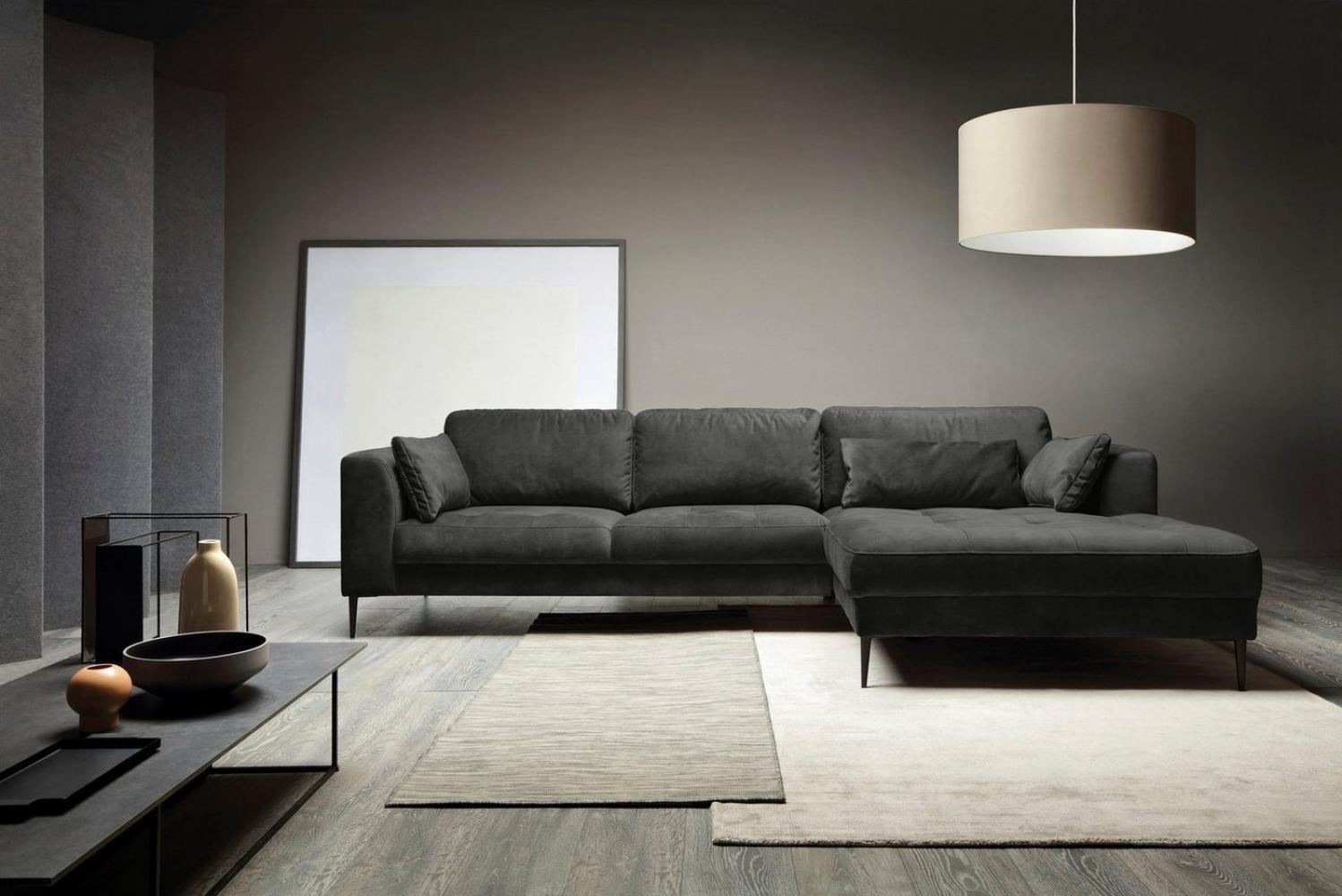 TRENDMANUFAKTUR Ecksofa Luzi, wahlweise mit Schlaffunktion und Bettkasten bestellbar, L-Form, Designsofa mit tollem Sitzkomfort, Metallfüße schwarz, Breite 280 cm Bild 1