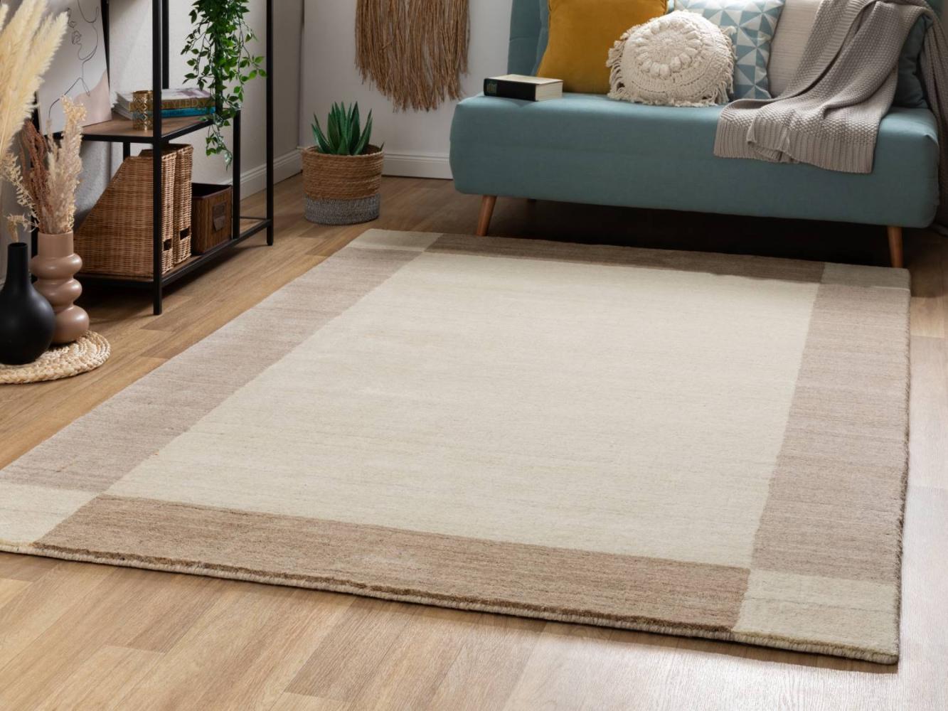 Nepal Teppich Pali, Farbe: Beige, Größe: 90x160 cm Bild 1