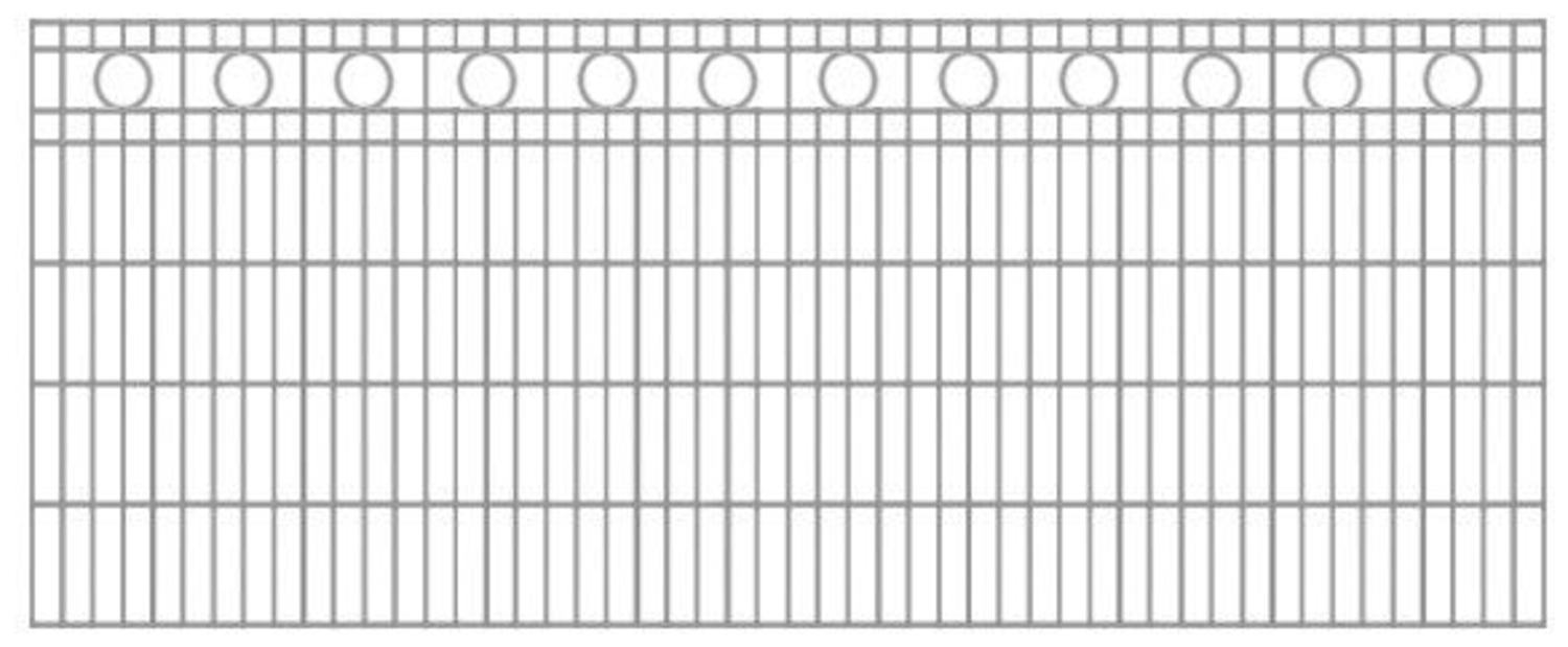 Schmuckzaun / Doppelstabmattenzaun Kreis-Dekor Komplett-Set / Verzinkt / 121cm hoch / 45m lang Bild 1