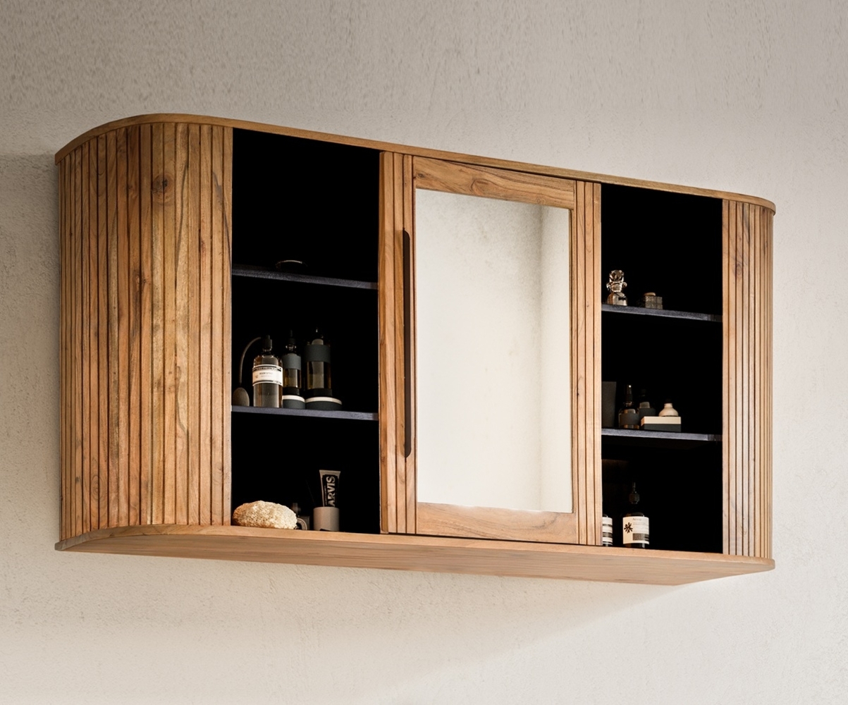 Spiegelschrank 145x75cm 'Atlantic' Akazie massiv Bild 1