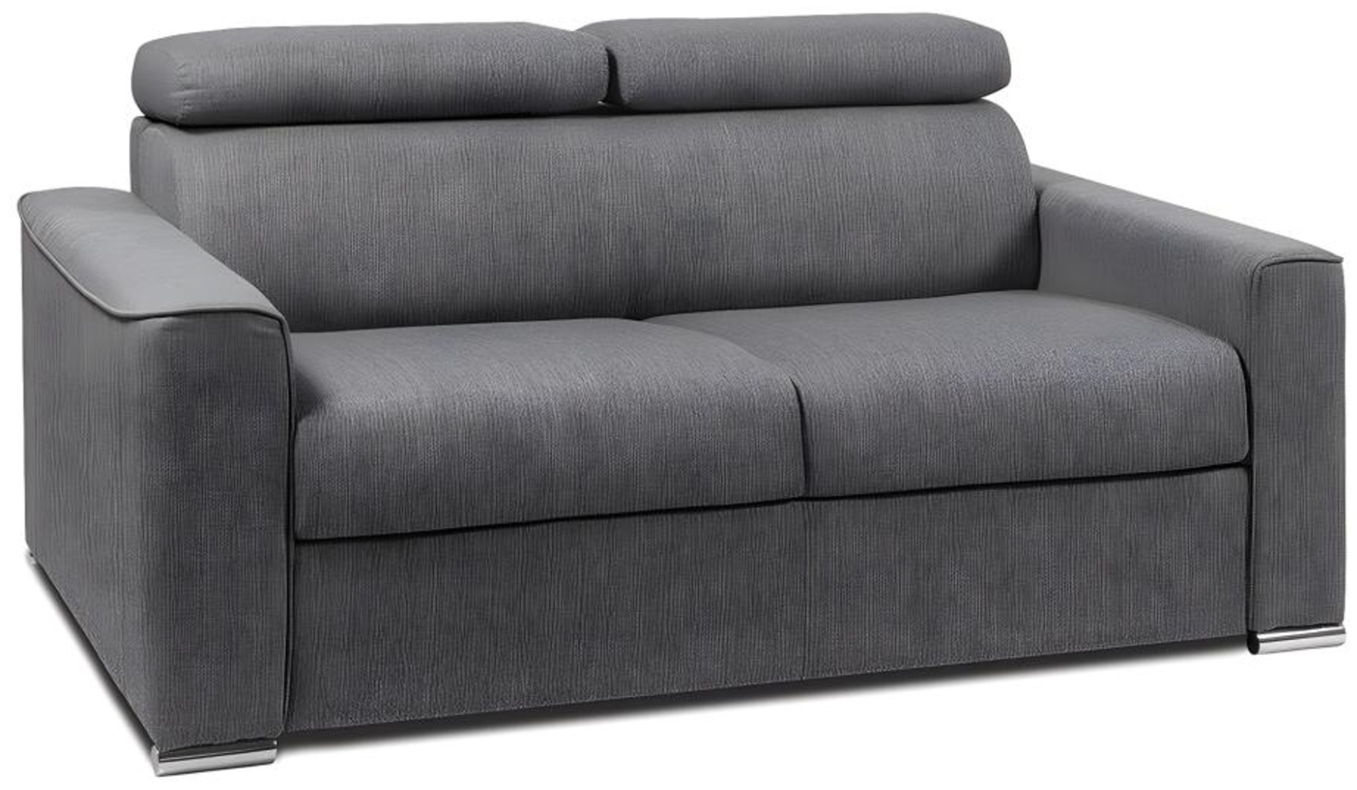 Schlafsofa 2-Sitzer Stoff VIZIR - Grau - Liegefläche: 120 cm - Matratzenhöhe: 18 cm Bild 1